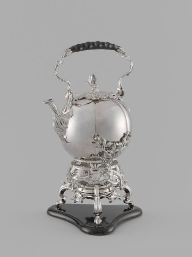 Silver Kettle, Melon-shaped, with Cover