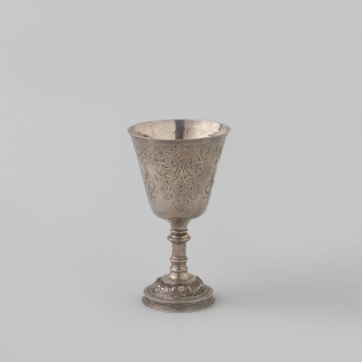 Silver cup on a high foot