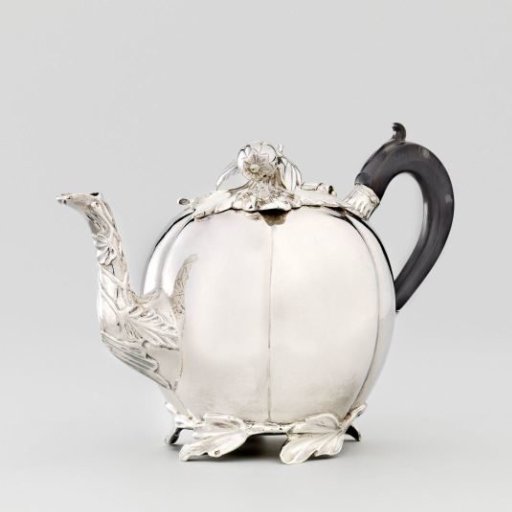 Teapot, melon-shaped