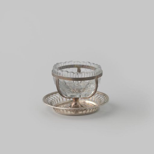 Salt cellar, round, with a glass bowl