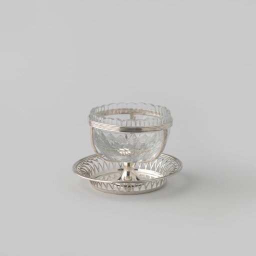 Salt cellar, round, with a glass bowl
