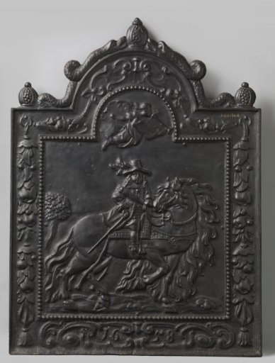 Hearth plate with a young William III on horseback