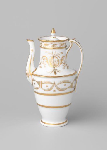 Cover of coffeepot with a floral scroll