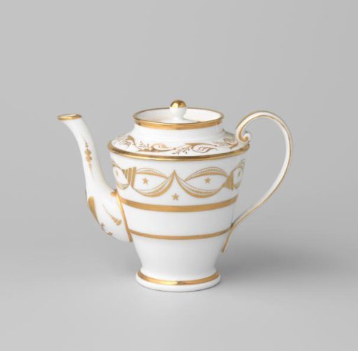 Teapot with stylized flower sprays and ornamental borders