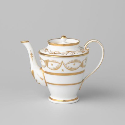 Cover of teapot with a floral scroll