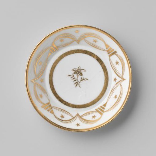 Saucer with an ornamental border