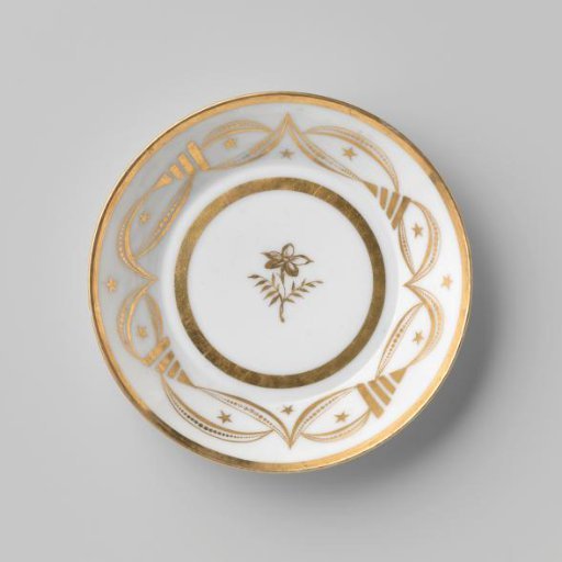 Saucer with an ornamental border