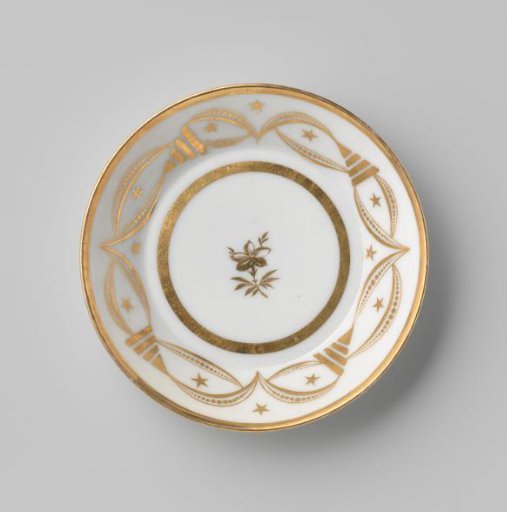 Saucer with an ornamental border