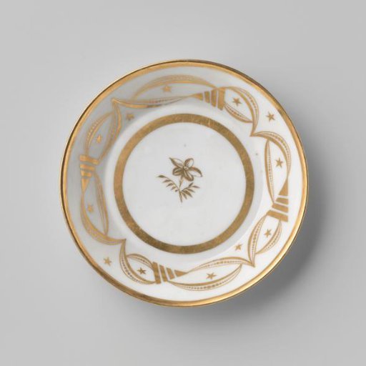 Saucer with an ornamental border