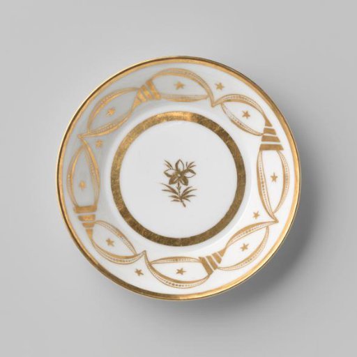 Saucer with an ornamental border