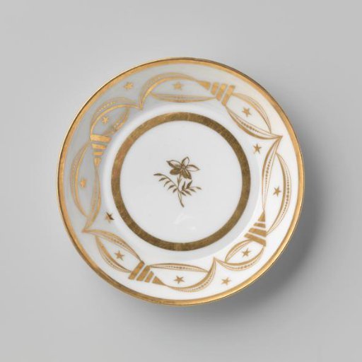 Saucer with an ornamental border