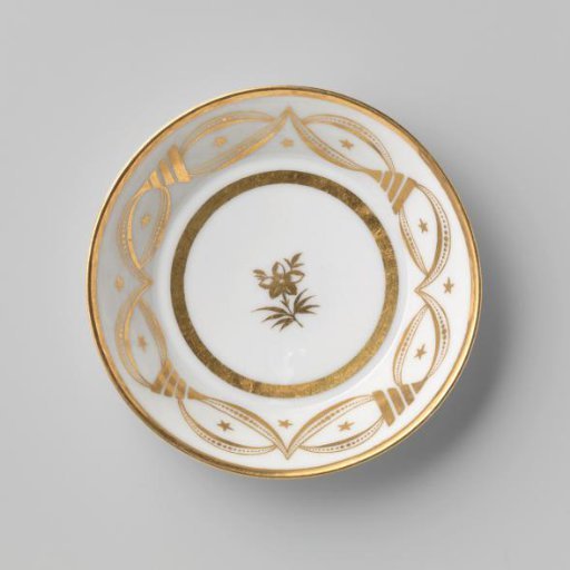 Saucer with an ornamental border