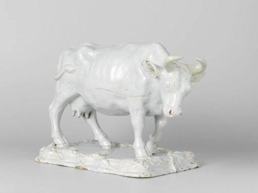 Cow, white glazed.