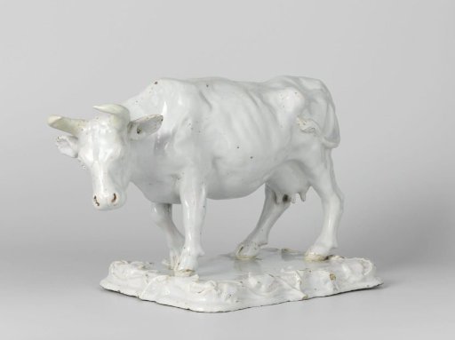Cow, white glazed.