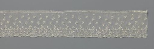 Needle lace strip with poppy heads