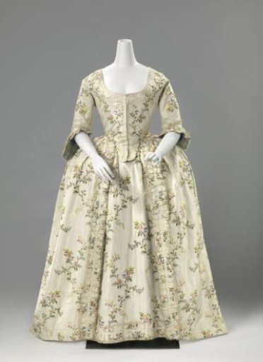 Wedding dress of floral silk