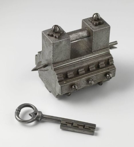 Padlock with key, presumably a guild test piece