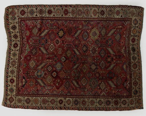 Oriental floral carpet of knotted wool