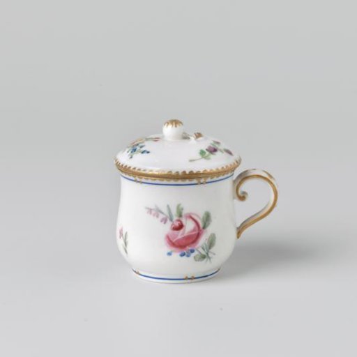 Pot with bouquets