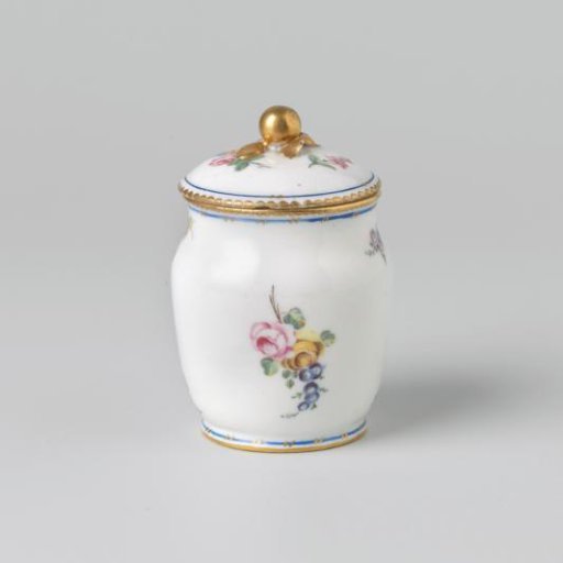 Pot with bouquets