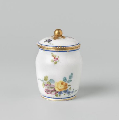 Pot with bouquets