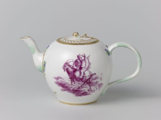 Teapot with putti on clouds