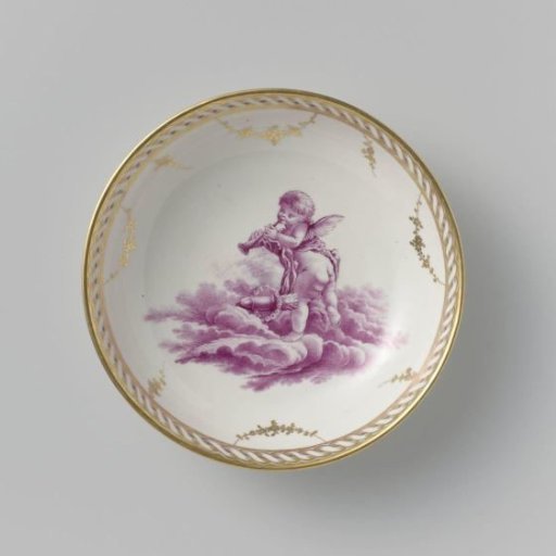 Saucer with a putto on clouds