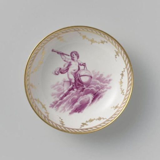 Saucer with a putto on clouds