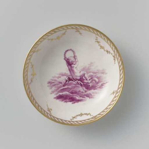 Saucer with a putto on clouds