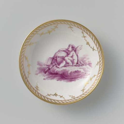 Saucer with a putto on clouds