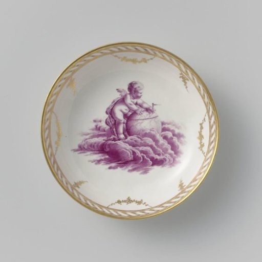 Saucer with a putto on clouds