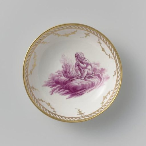 Saucer with a putto on clouds