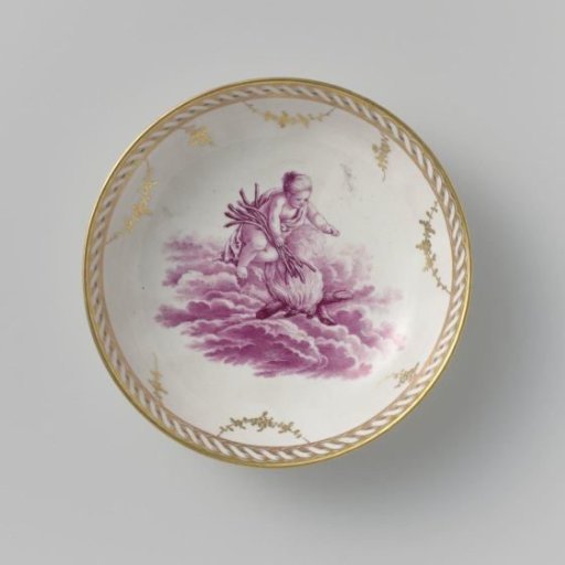 Saucer with a putto on clouds