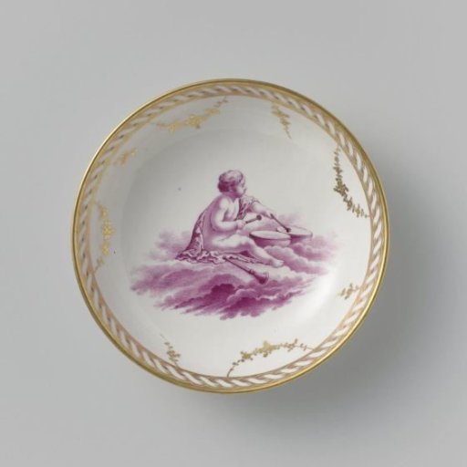 Saucer with a putto on clouds