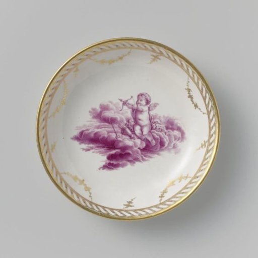 Saucer with a putto on clouds