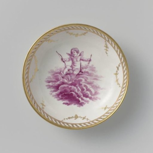 Saucer with a putto on clouds