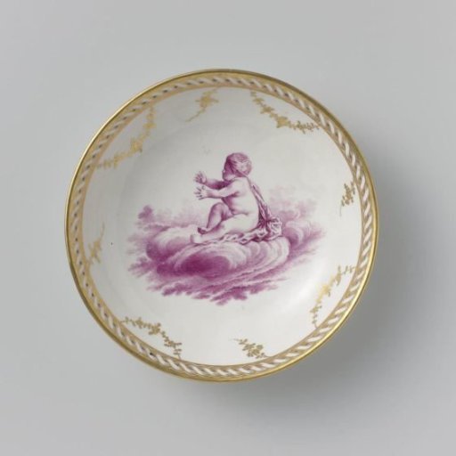 Saucer with a putto on clouds