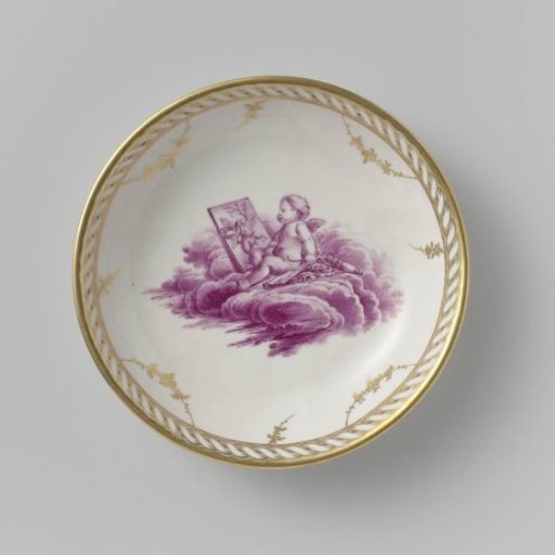 Saucer with a putto on clouds