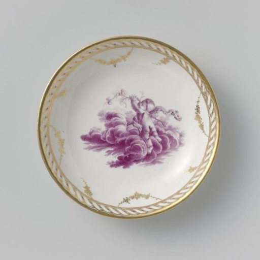 Saucer with a putto on clouds