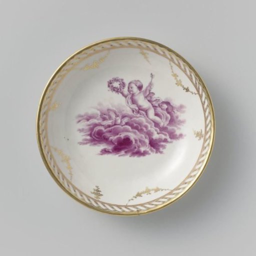 Saucer with a putto on clouds