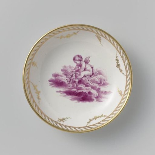 Saucer with a putto on clouds