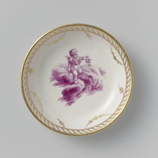 Saucer with a putto on clouds