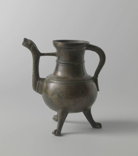 Jug on three claw feet and spout ending in an animal head