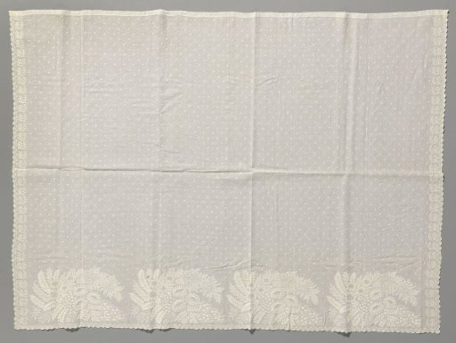 Apron of Fine Cotton with White Embroidery, Part of the Frisian Costume