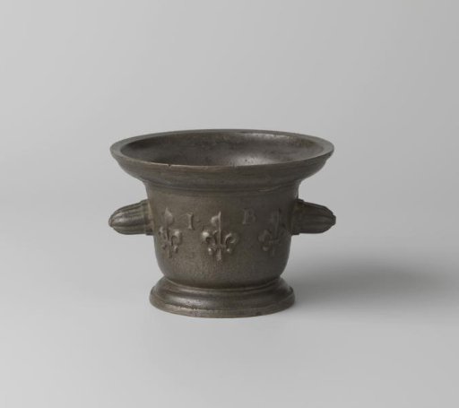 Mortar with French lilies
