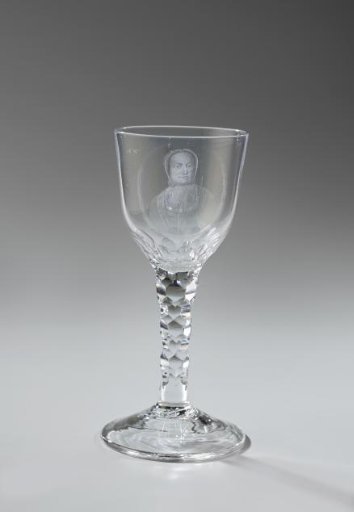 Wine glass with a portrait of Agatha Deken