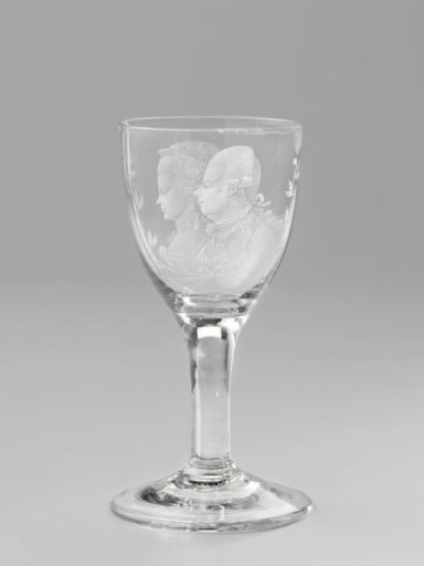 Wine glass with portraits of William V and Wilhelmina of Prussia