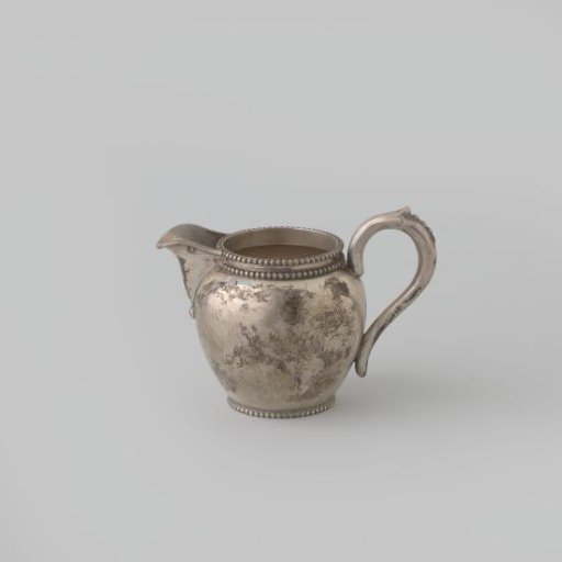 Milk jug, elongated hemispherical and edged with pearl borders