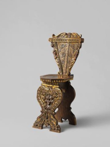 Chair of Partially Gilded Walnut