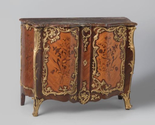 Low cabinet decorated with marquetry and bronze fittings